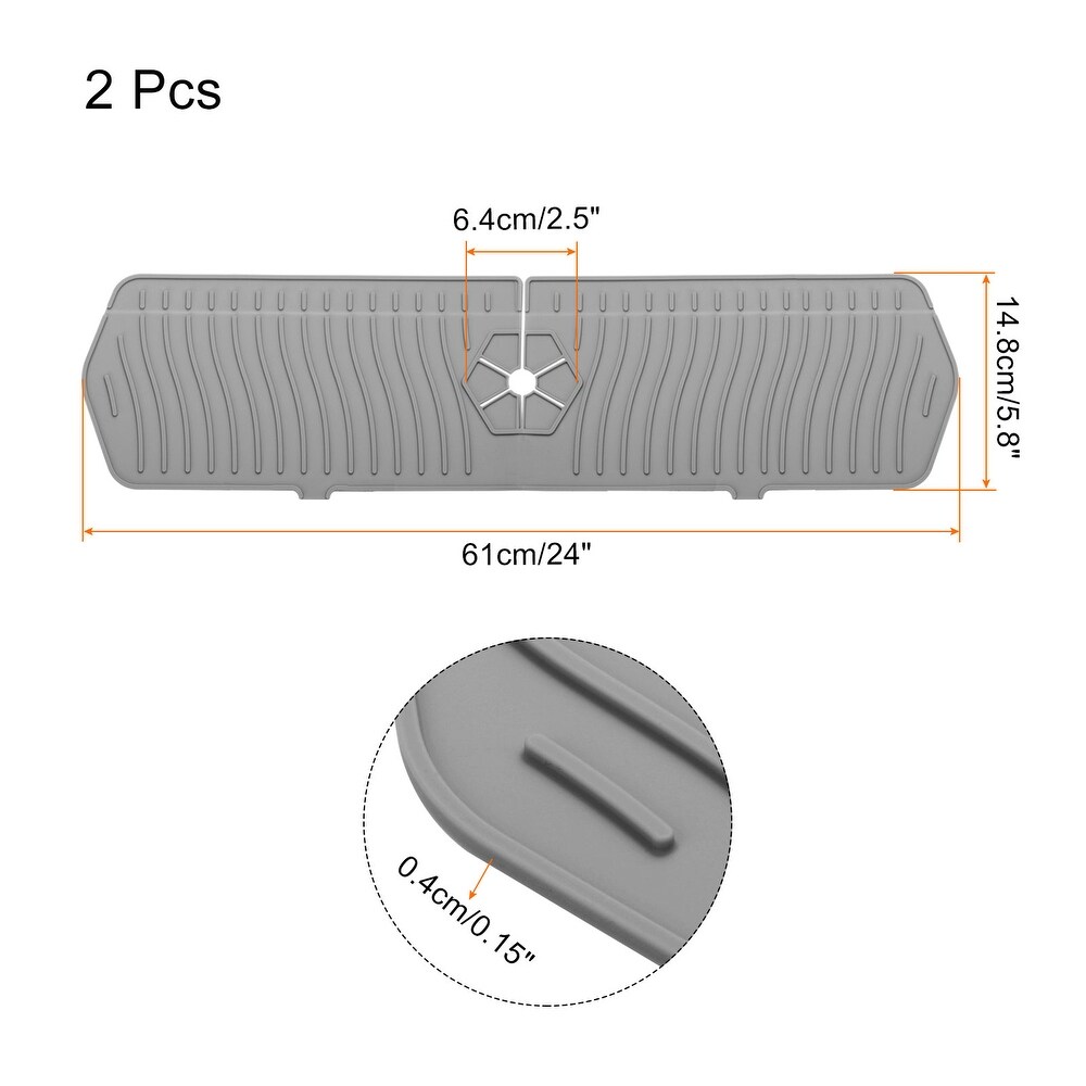 2 Pack Silicone Sink Splash Guard Mat Faucet Handle Drip Catcher Mat