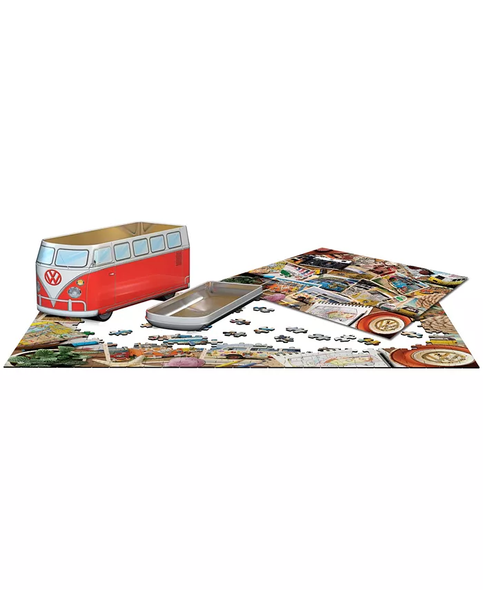 University Games Eurographics Incorporated Volkswagen Road Trips Collectible Bus-Shaped Tin Puzzle 550 Pieces