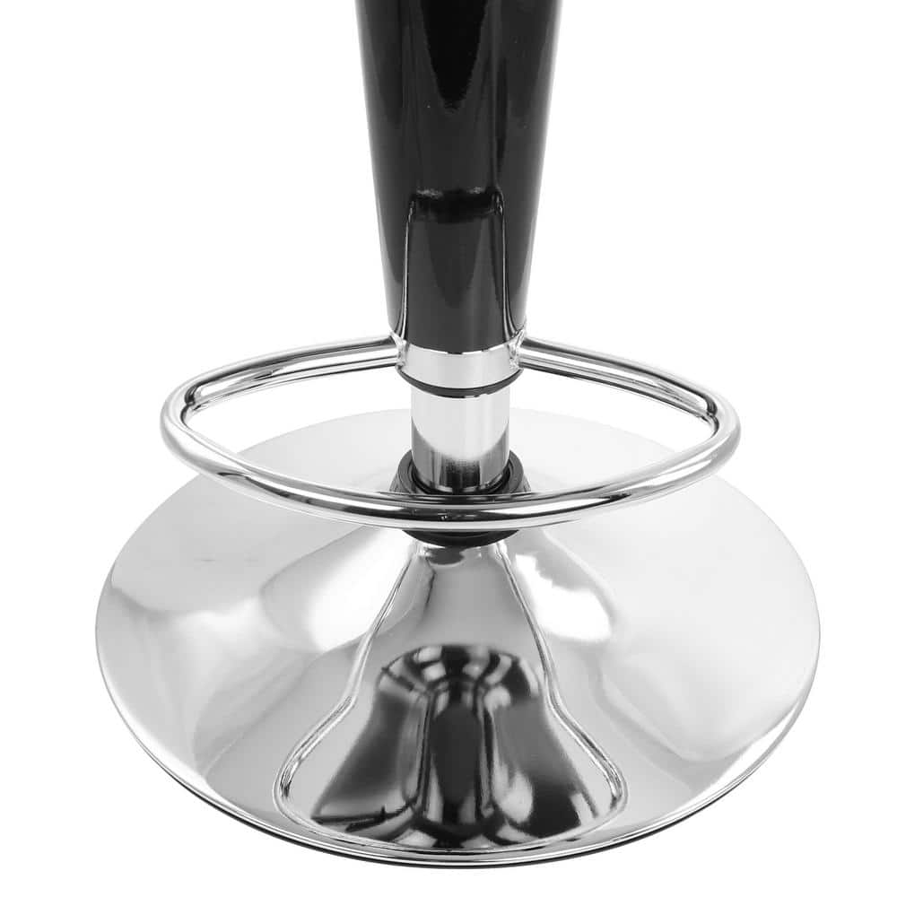 Elama 2-Piece Modern Bombo Adjustable 30.31 in. Bar Stool in Black with Chrome Base 985116247M