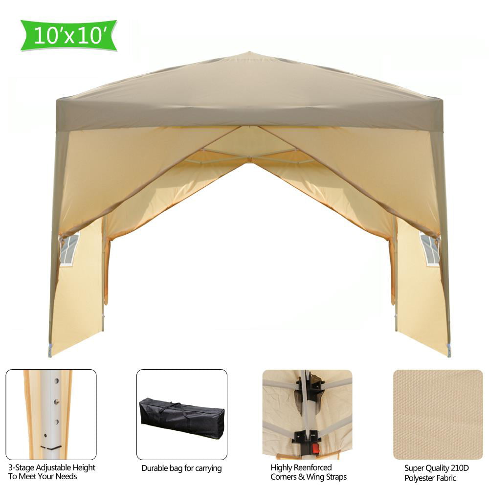 SalonMore Ez Pop Up Canopy Tent Outdoor Folding Patio Gazebo Shade 10'x10' Yellow