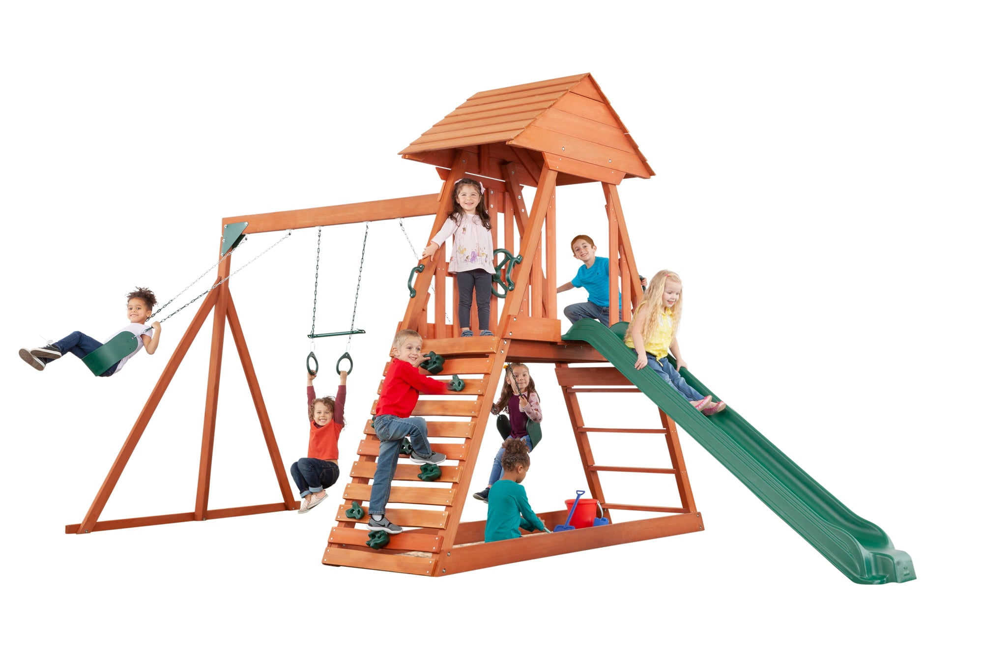 Cedar Chalet Wooden Swingset