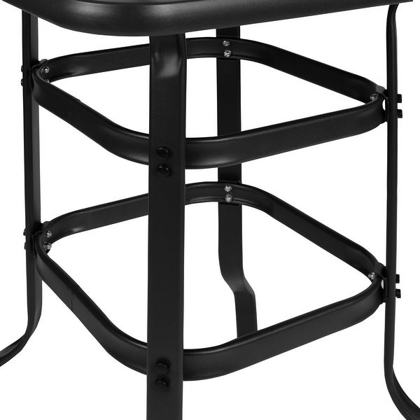 3 Piece Outdoor Glass Bar Patio Table Set with 2 Barstools - Overstock - 32292022