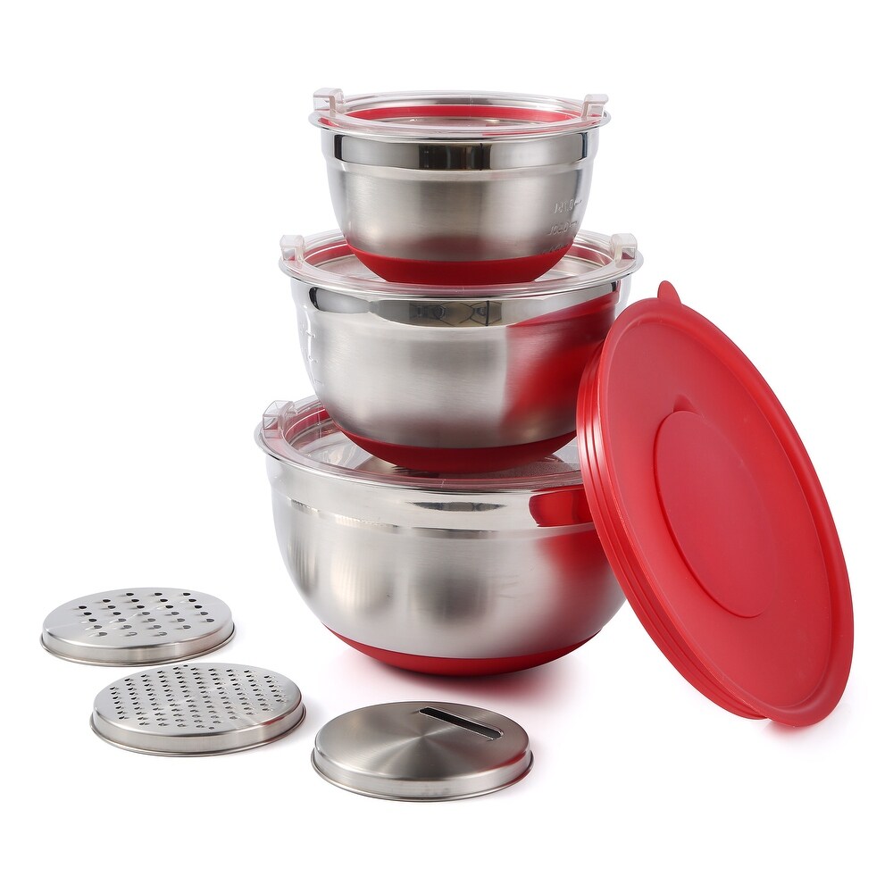 Gourmet Edge   Stainless Steel Mixing Bowls w/ See through Air tight Lids