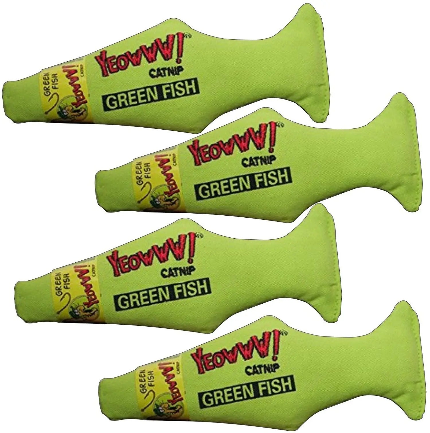 Yeowww! Catnip Green Fish Cat Toy