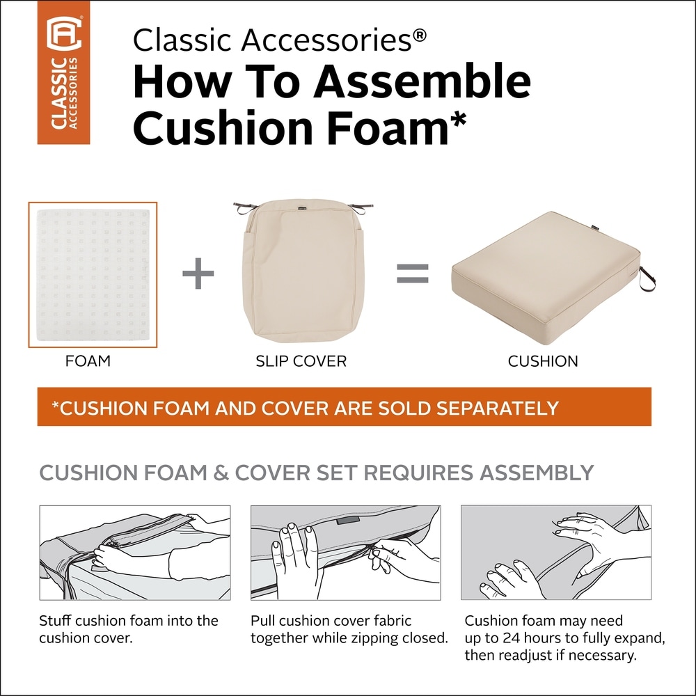 Classic Accessories Patio Lounge Seat Cushion Foam   5\