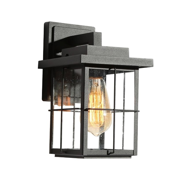 Metal seeded Glass Modern Outdoor Wall Light Black Lnc