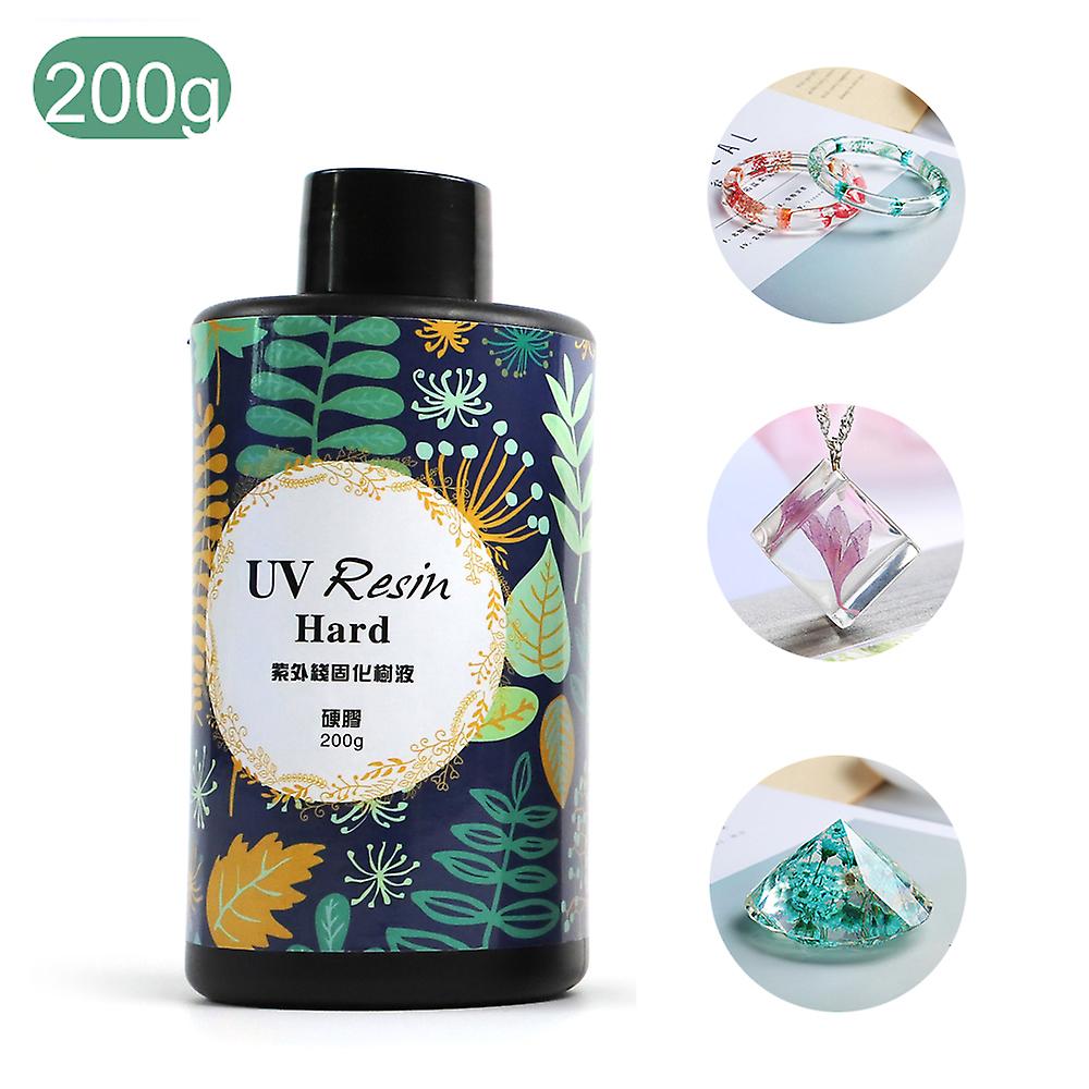 Uv Resin 200g Uv Curing Epoxy Resin Crystal Clear Hard Type Glue Solar Curing Resin Sunlight Activated Resin For Diy Jewelry Craft Decoration Casting