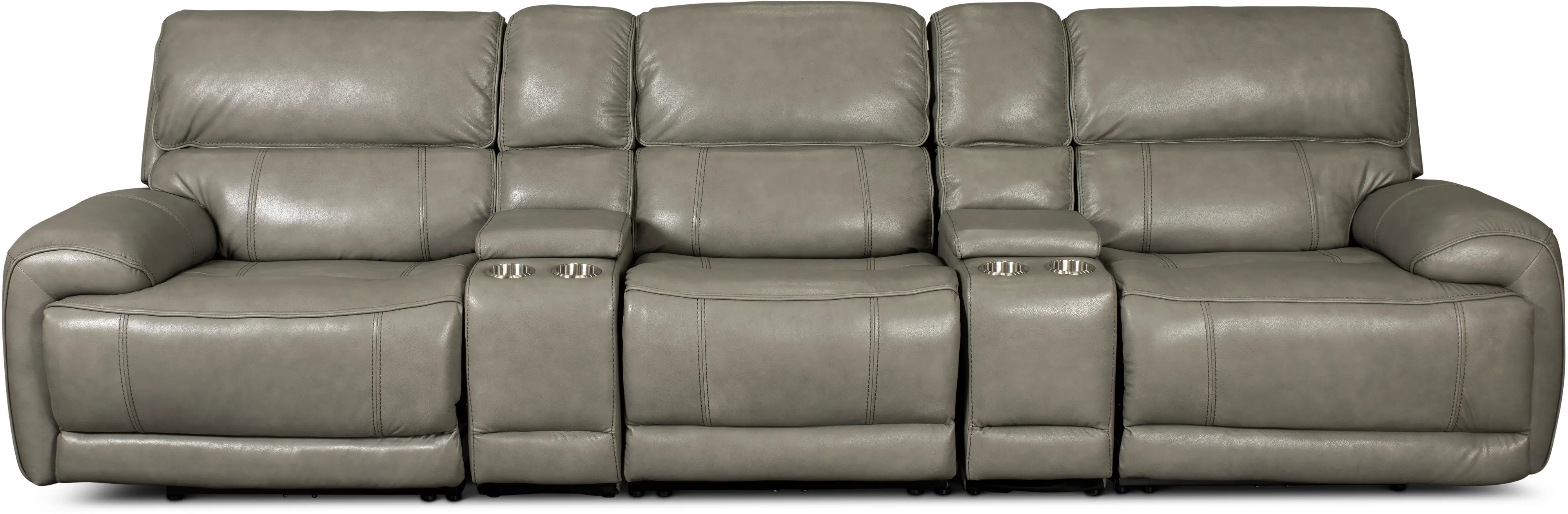 Mickey Gray 5 Piece Power Reclining Theater Sectional