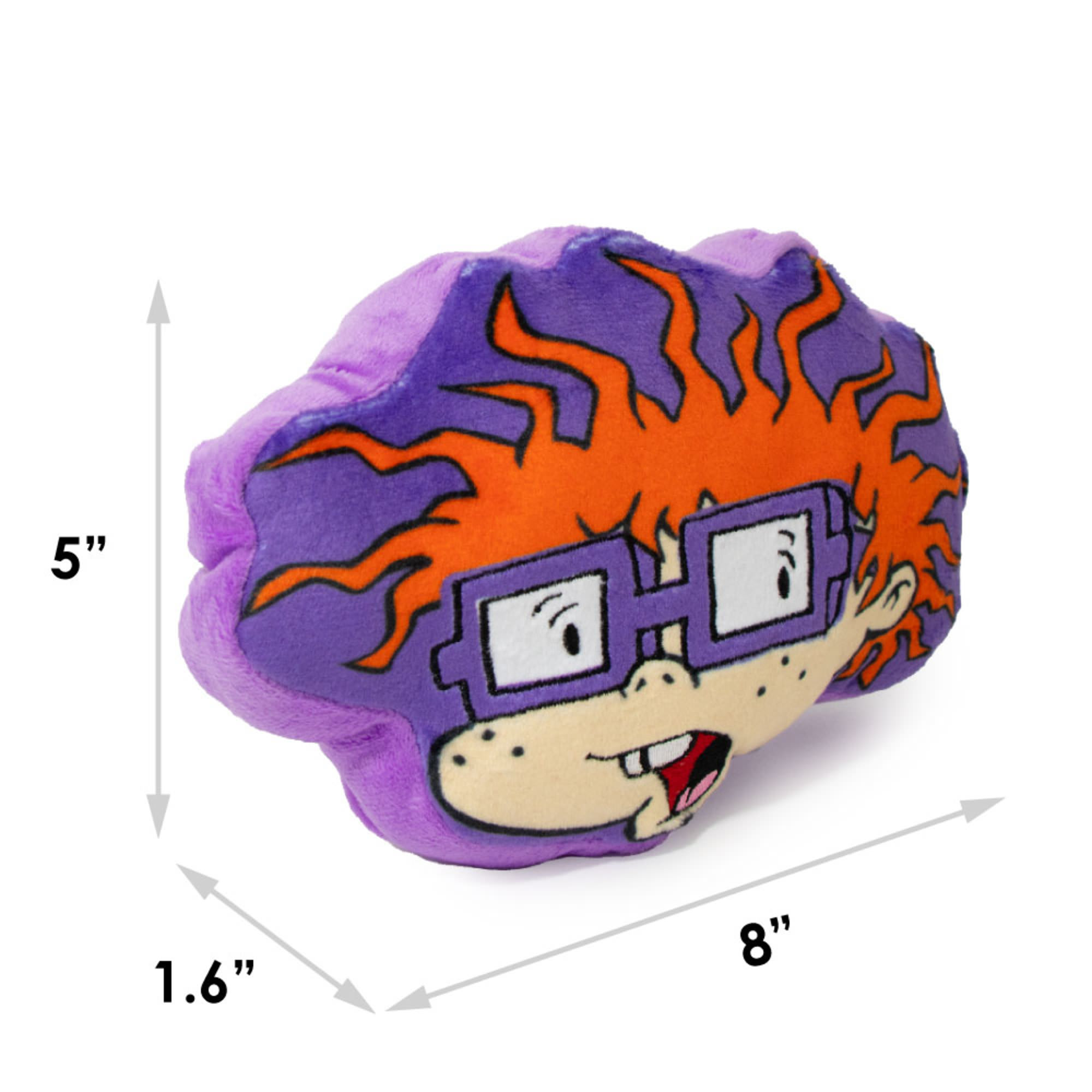 BUCKLE-DOWN Nickelodeon Rugrats Chuckie Face Plush Squeaker Dog Toy， Small