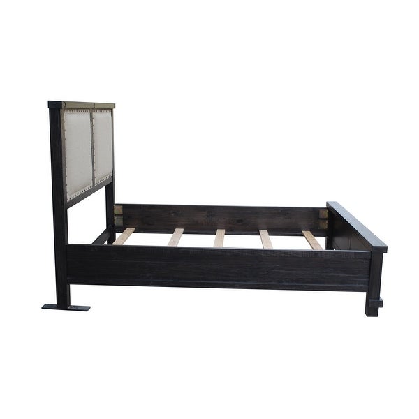 Yosemite Upholstered Panel Bed in Café