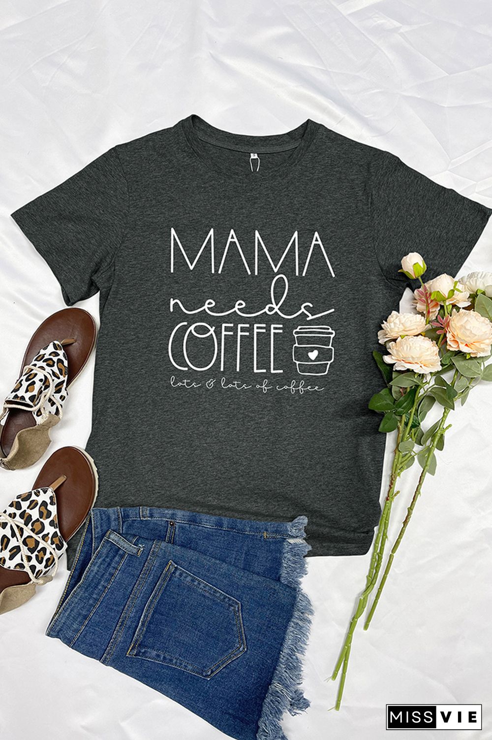 Mama Needs Coffee Short Sleeve Graphic Tee Wholesale