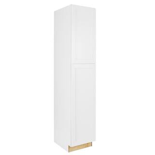 Hampton Bay Avondale Shaker Alpine White Ready to Assemble Plywood 90 in Pantry Kitchen Cabinet (18 in W x 90 in H x 24 in D) P1890