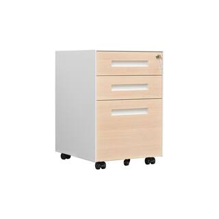 Cherry 3-Drawer 23.62 in. H x 16.02 in. W x 17.72 in. D Metal Mobile Vertical Letter File Cabinet LL-W25282752