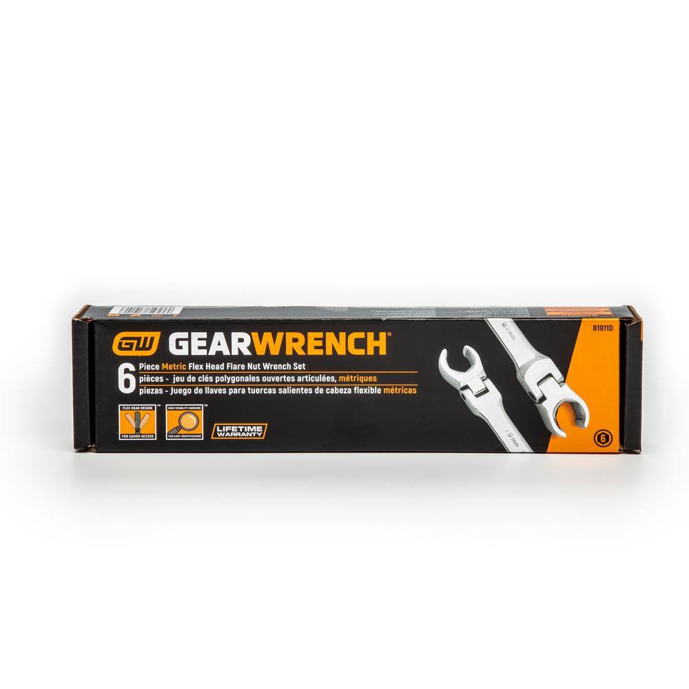 GEARWRENCH Metric Flex Flare Metric Nut Wrench Set (6-Piece) 81911D