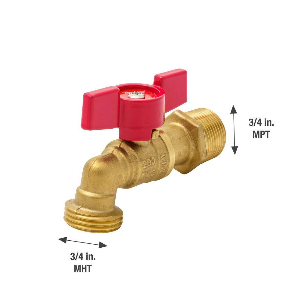 ProLine Series 34 in. Brass MPTSWT x MHT Quarter-Turn Hose Bibb 103-024HN