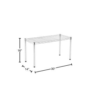 Honey-Can-Do Chrome 1-Tier Steel Wire Shelving Unit (30 in. W x 16 in. H x 14 in. D) SHF-01505