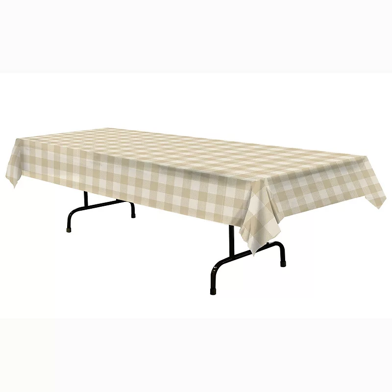 15.75 Beige Buffalo Plaid Tablecover