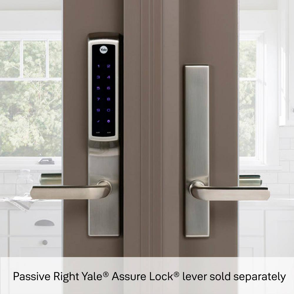 Assure Lock for Andersen Patio Doors Satin Nickel No Cylinder Deadbolt with Wi-Fi and Touchscreen Keypad YRM276-CB1-619