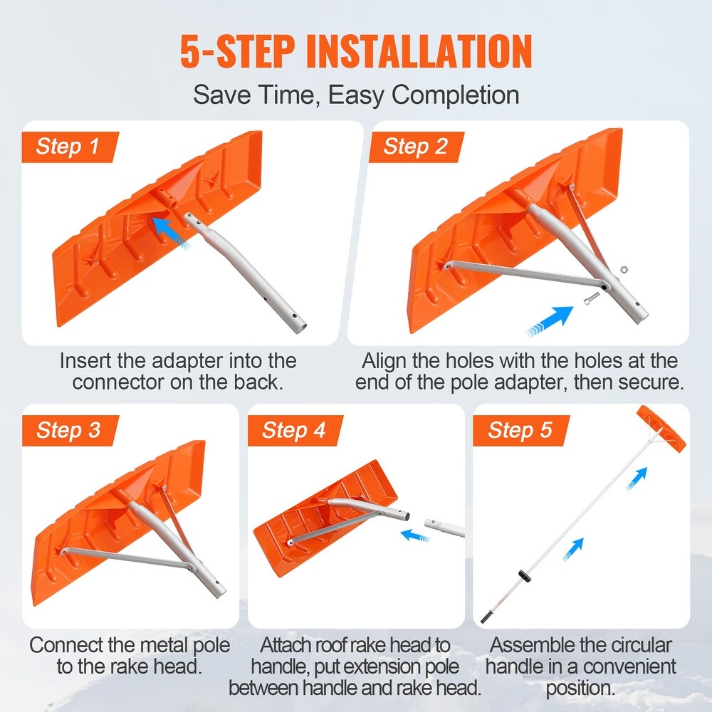 VEVOR Snow Roof Rake for House Roof  Car Snow  Wet Leaves