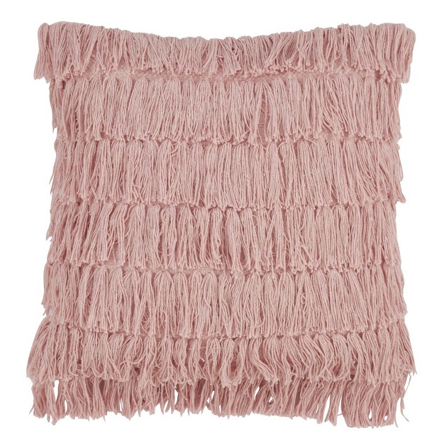 Down Filled Woven Fringes Pillow Saro Lifestyle