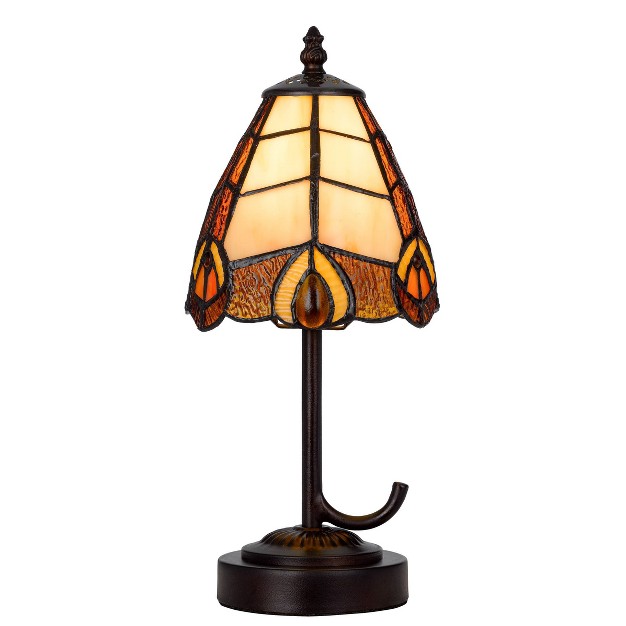 Metal resin Accent Lamp With  Art Glass Shade Dark Bronze Cal Lighting