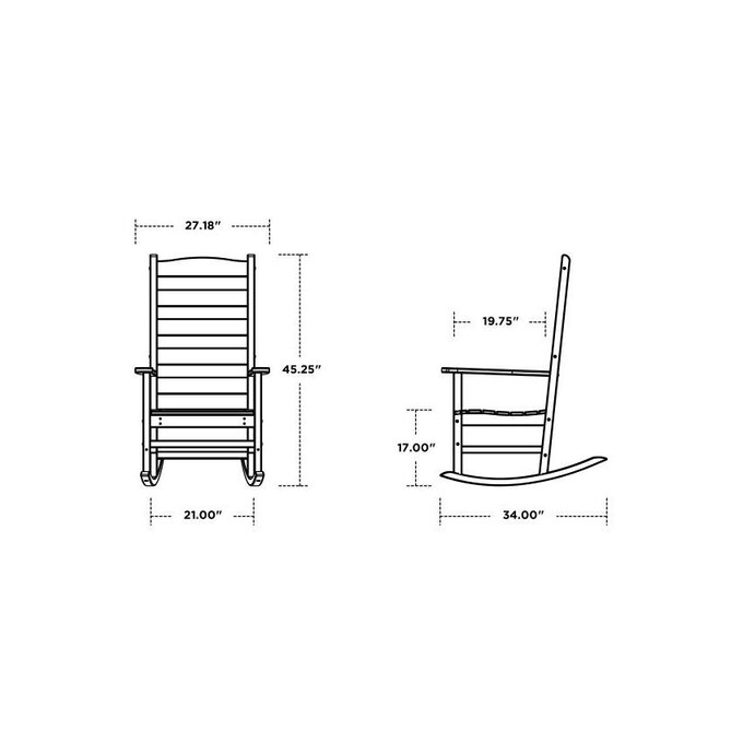 POLYWOOD Shaker 3-Piece Porch Rocking Chair Set