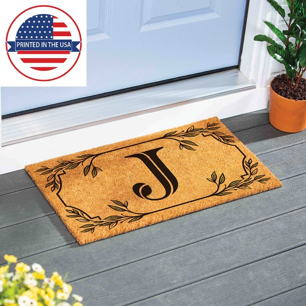 X 16 quot Monogram Coir Mat Letter quot j quot