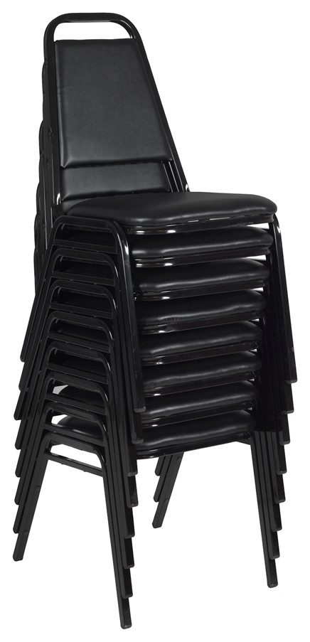 Restaurant Stack Chair (8 pack)  Black   Contemporary   Dining Chairs   by Homesquare  Houzz