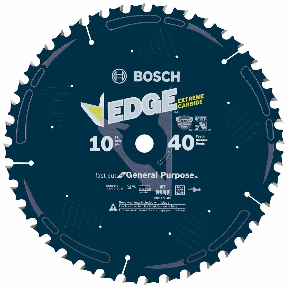 Bosch 10 In. 40 Tooth Edge Circular Saw Blade for General Purpose DCB1040 from Bosch