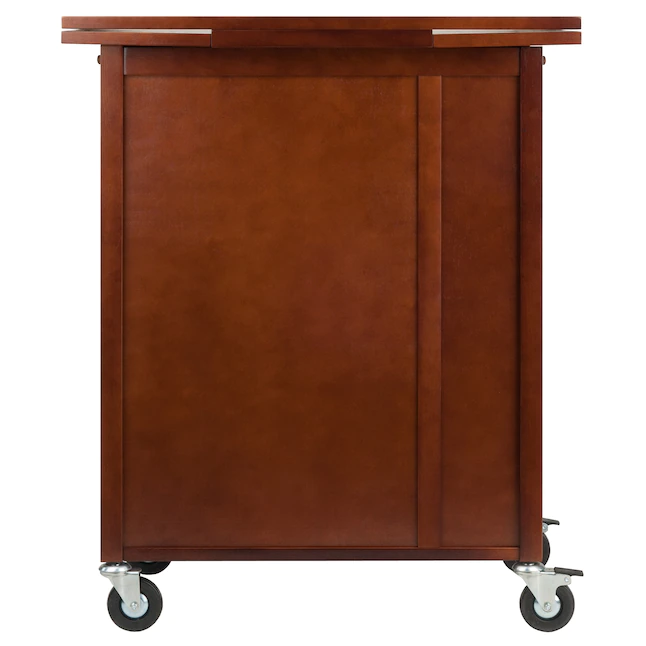 Winsome Wood 94643 Brown Wood Base with Wood Top Rolling Kitchen Cart (18.35-in x 27.56-in x 33.46-in)