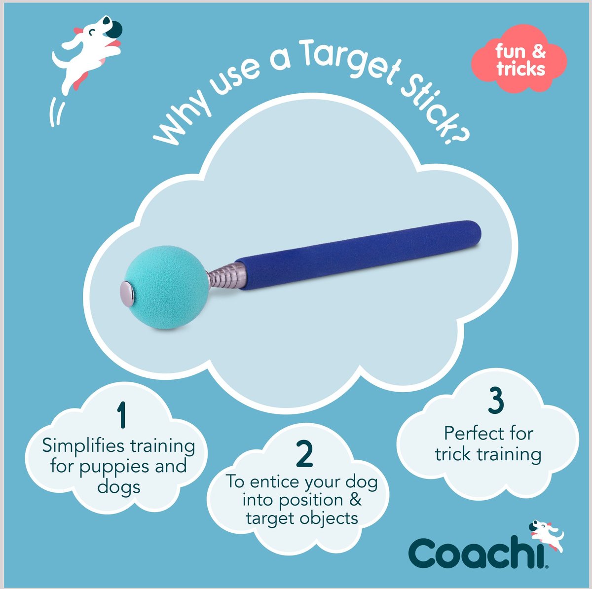 Coachi Target Stick Dog Training Stick， Navy