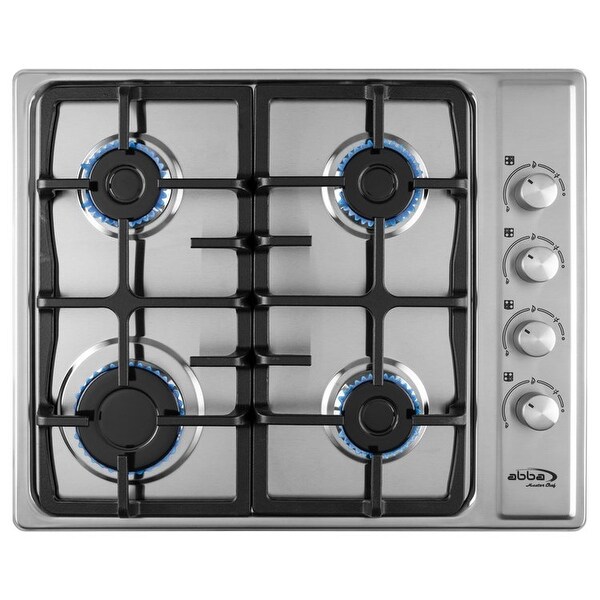 24 In Stainless Steel Gas Cooktop - Cast Iron Grates by ABBA APPLIANCES