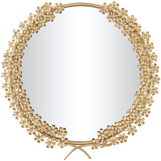 Metal Floral 3d Wall Mirror Gold Cosmoliving By Cosmopolitan