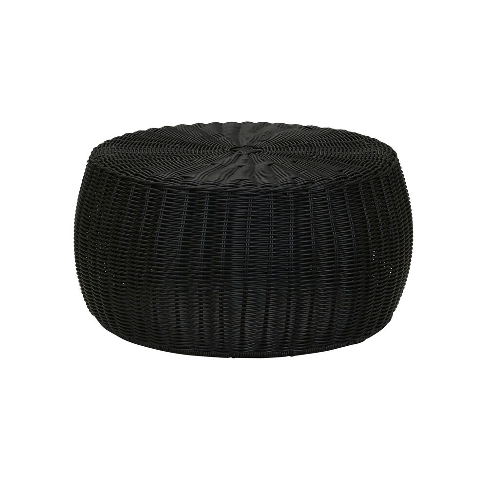 Handwoven Resin Storage Stool Ottoman