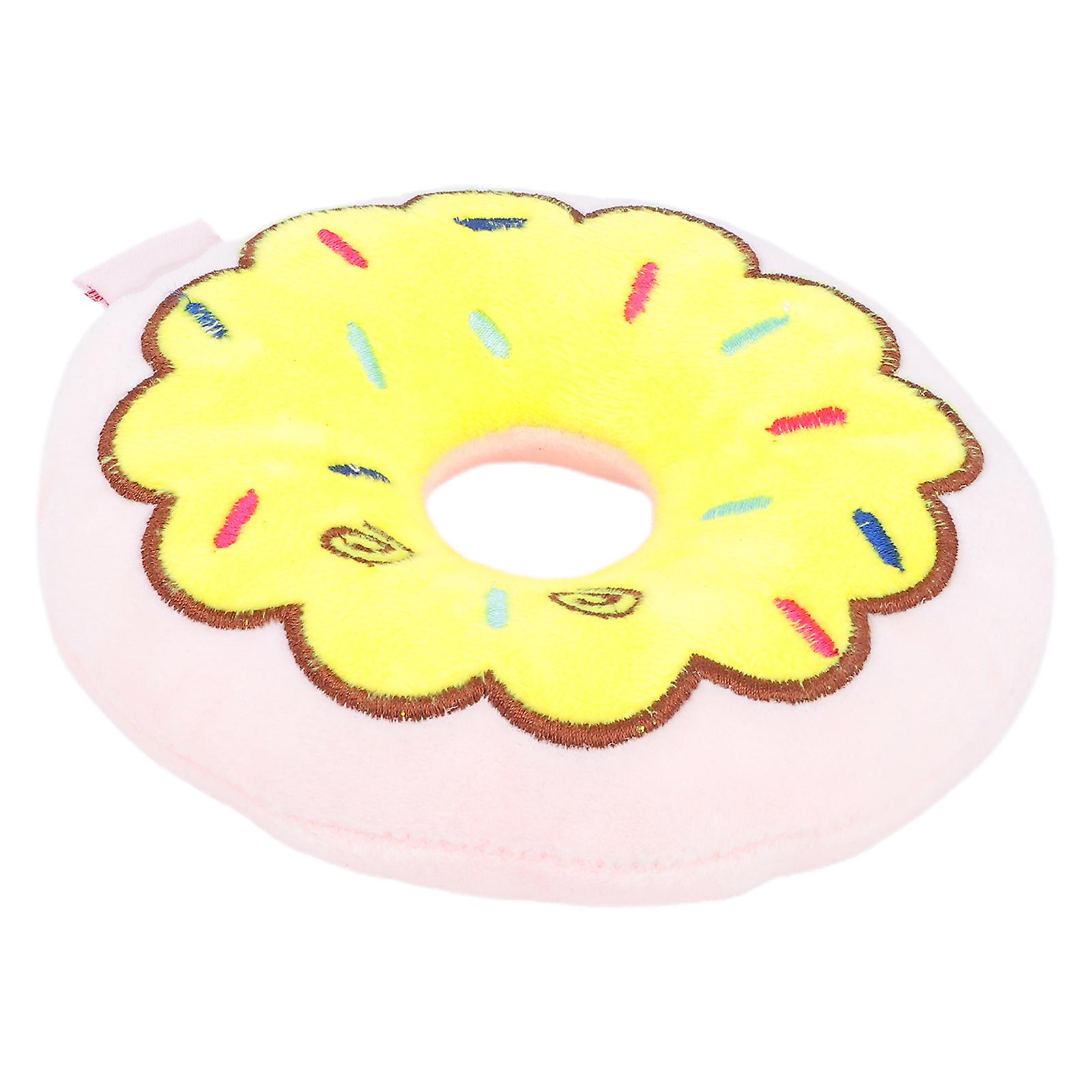 Dog Squeaky Toy Stuffed Bite Resistant Donuts Pet Toy Soft Plush Toy For Dogs Petspink