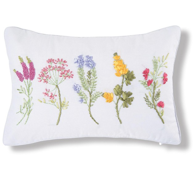 C amp f Home Botanical Hand Crafted Ribbon Art Pillow