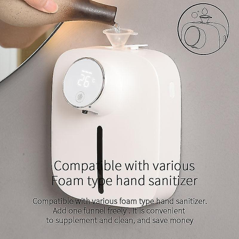 Liquid Foam Soap Dispenser With Temperature Digital Rechargeable Sensor Touchless Hand Sanitizer Machine For Bathroom