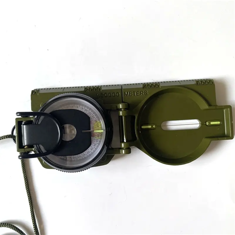 US Phosphorescent Lensatic Compass  Olive Drab Accurate Waterproof Hand Held Compasses with Pouch