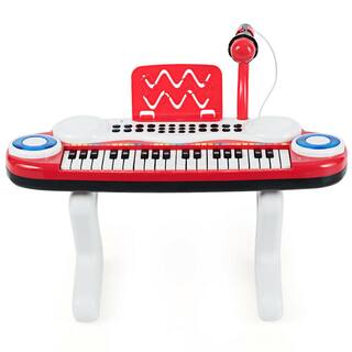 Gymax Z-Shaped Kids Toy Keyboard 37-Key Electronic Piano Red GYM03938