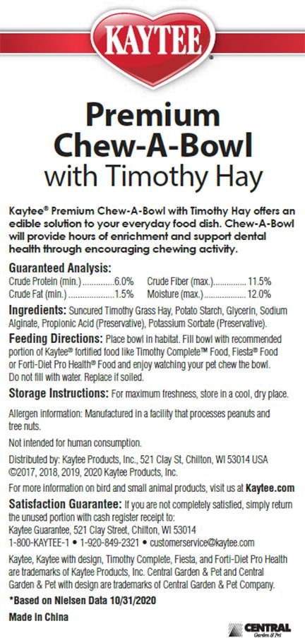 Kaytee Premium Timothy Chew-A-Bowl Small Animal Treats