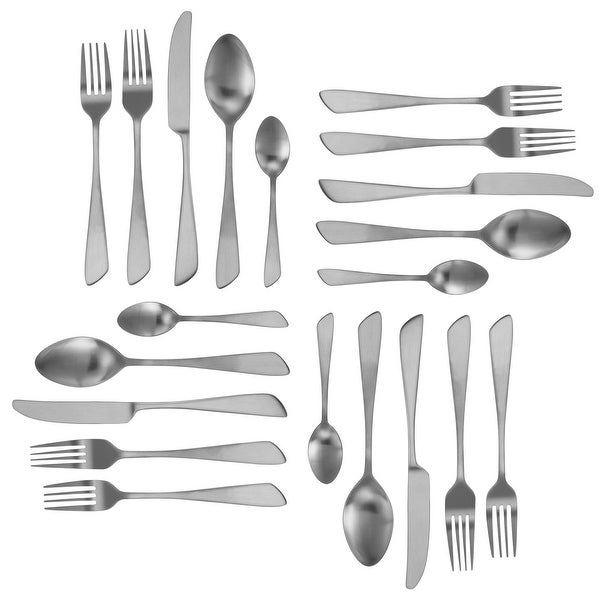 20 Piece Stainless Steel Flatware Set in Silver