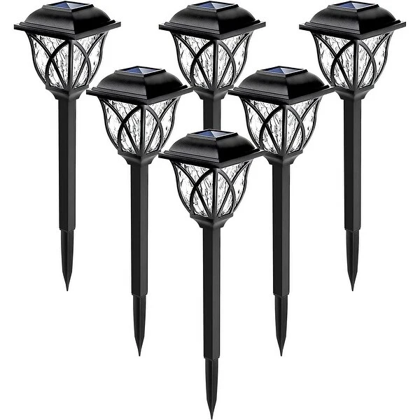 6pcs Solar Outdoor Garden Lights LED Stake Decor Lamps