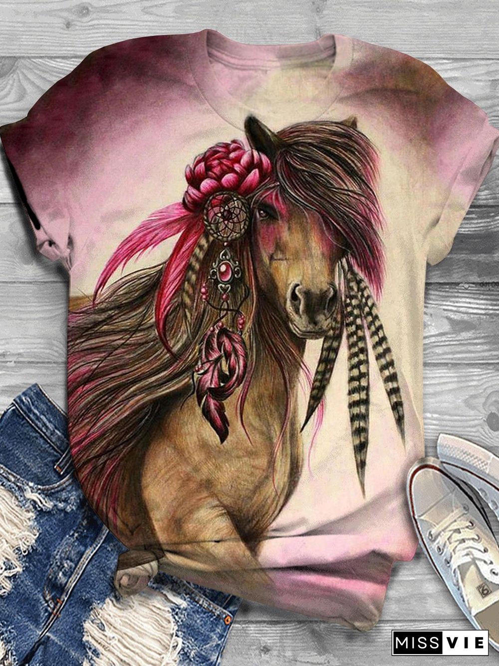 Horse Crew Neck T-Shirt