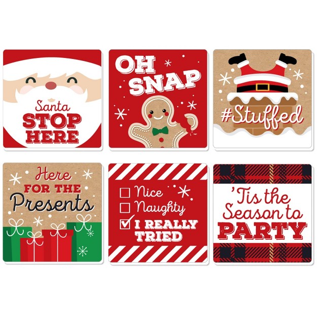 Big Dot Of Happiness Jolly Santa Claus Funny Christmas Party Decorations Drink Coasters Set Of 6