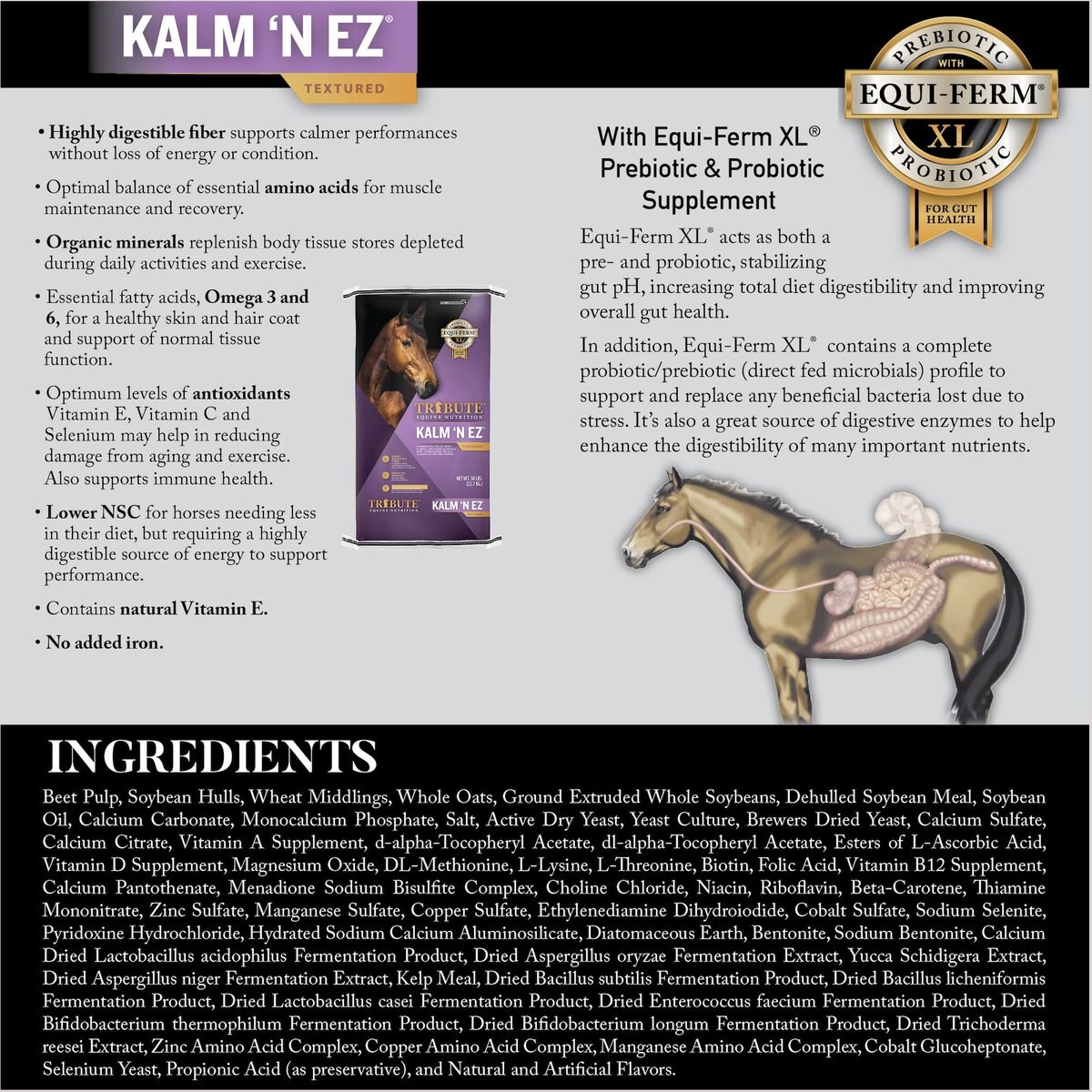 Tribute Equine Nutrition Kalm 'N EZ Textured Horse Feed