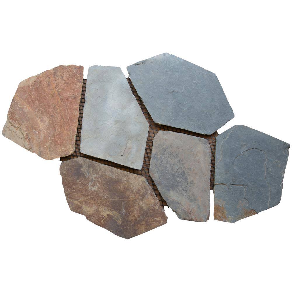 MSI Santa Barbara 18 in. x 24 in. Rectangle Natural Slate Meshed Flagstone Paver Tile (48 Pieces132 sq. ft.Pallet) LHDCGMESHRANDOM