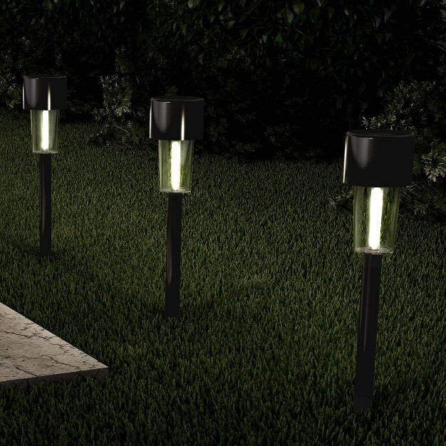 Nature Spring Stainless Steel Outdoor Stake Lighting 12 2 quot Black