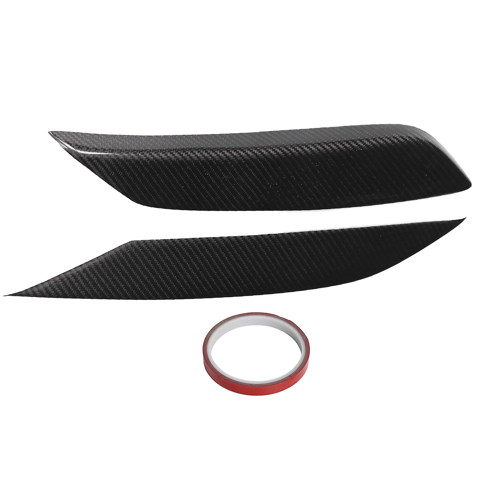 2pcs Headlight Eyebrow Eyelids Trims Covers Carbon Fiber Replacement For Nissan 350z Z33 2003-2009