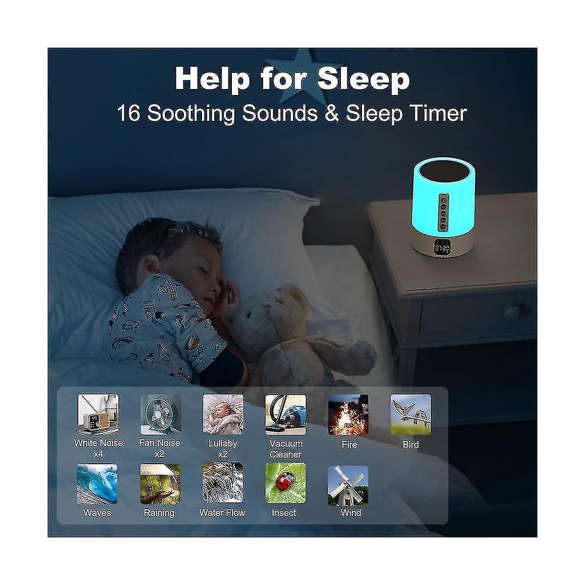 Christmas Tooth Ser Alarm C， Sound ， Touch Sensor Bedside Lamp， Dimmable，