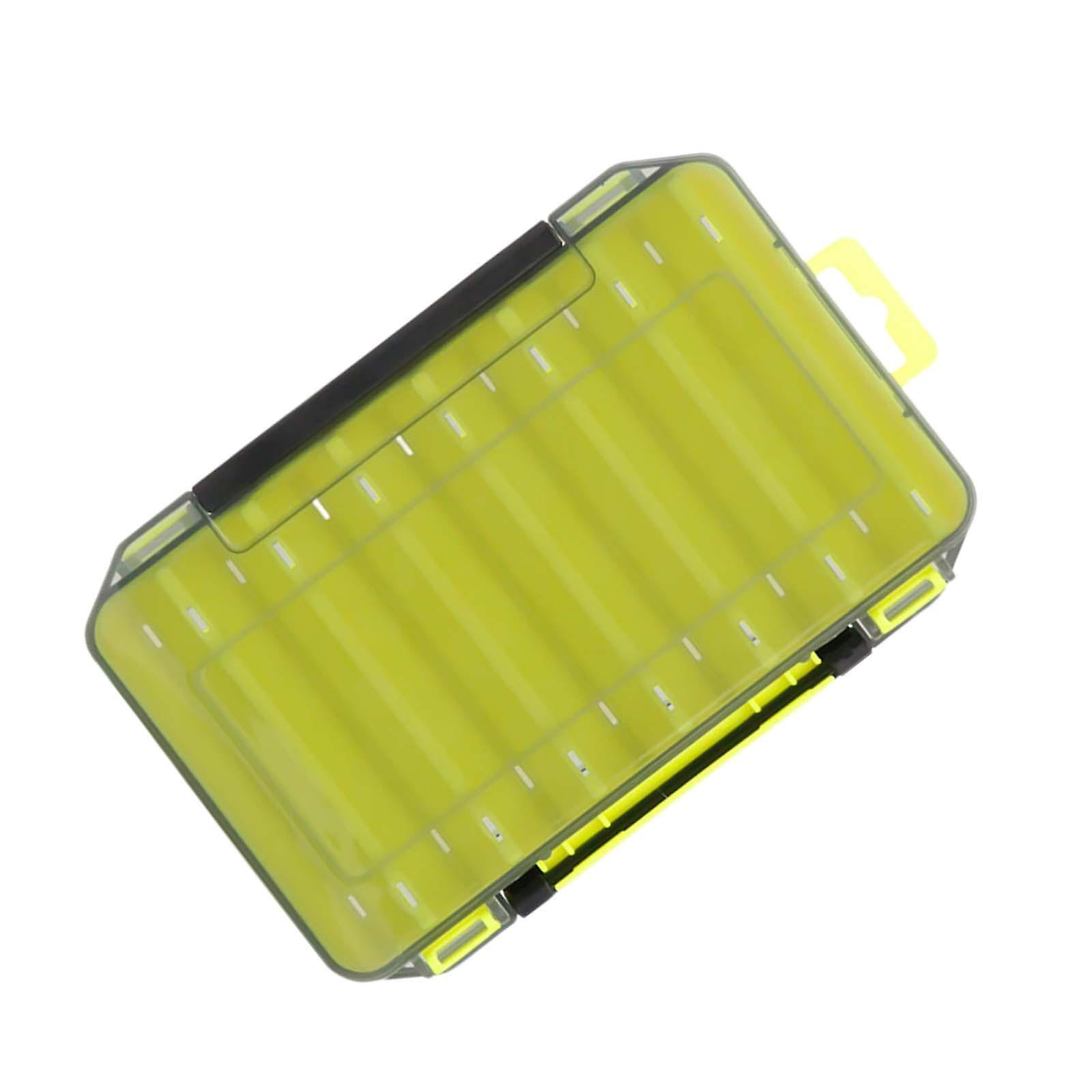 Fishing Lure Box Organizer Container Outdoor Double Sided Fishing Tackle Box Yellow